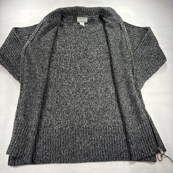 Venezia Vitale Knitted Cardigan - Medium - Black White Zip Up - Picture 5 of 9